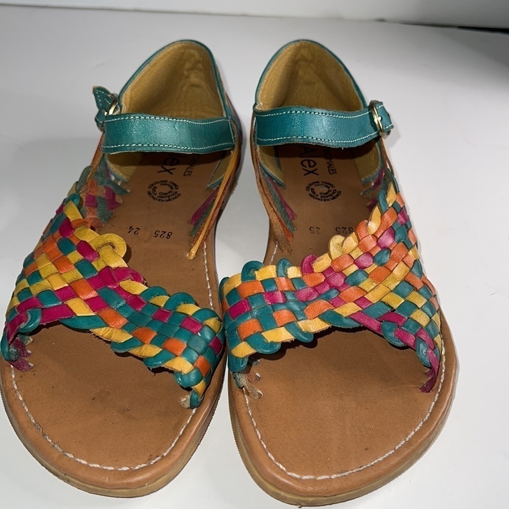 Multicolored Woven Leather Sandals made in Mexico